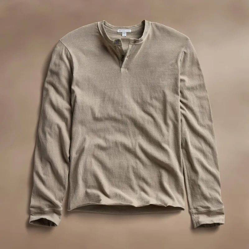 Slub Jersey Long Sleeve Henley - Overcast Pigment sold by James Perse