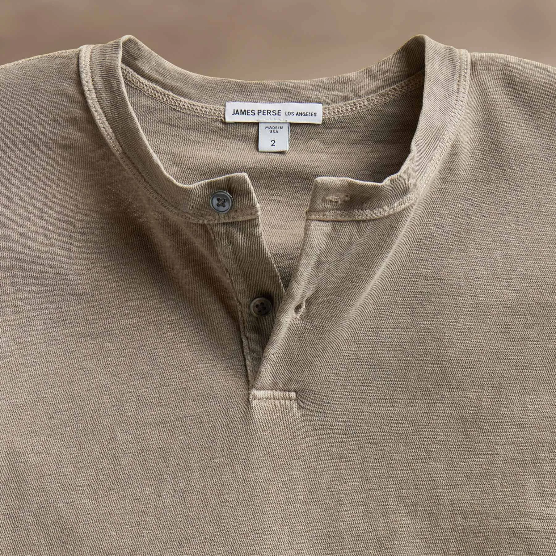 Slub Jersey Long Sleeve Henley - Overcast Pigment sold by James Perse product image thumbnail 3