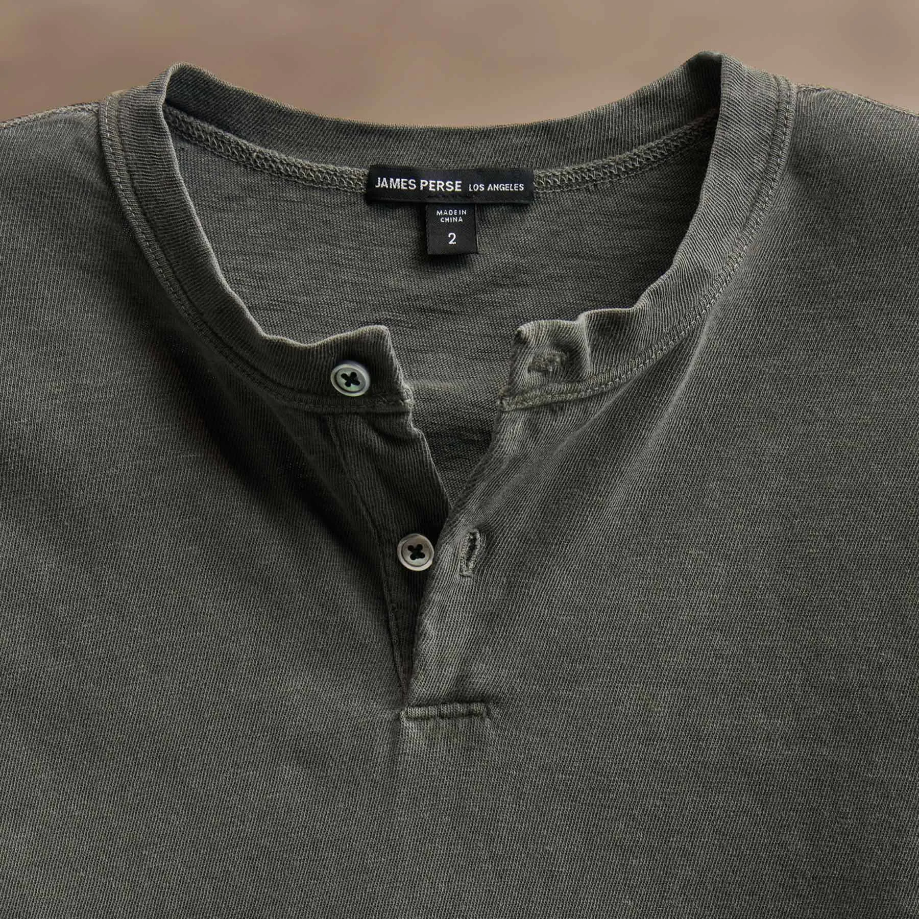 Slub Jersey Long Sleeve Henley - Granite Pigment sold by James Perse product image thumbnail 3