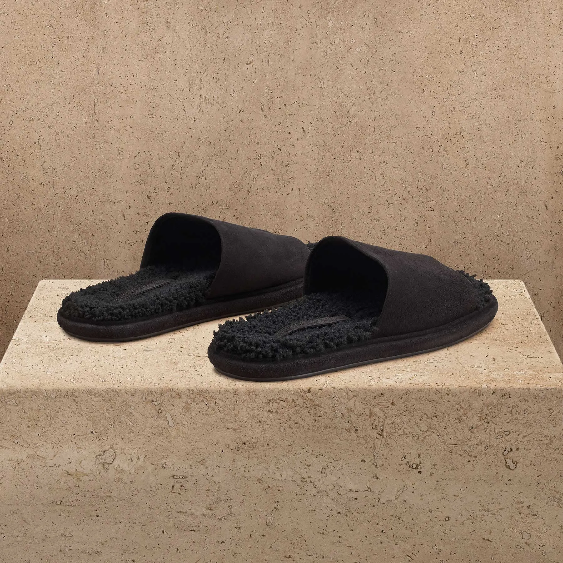 Women's Shearling Suede Slide - Black/Black sold by James Perse product image thumbnail 3