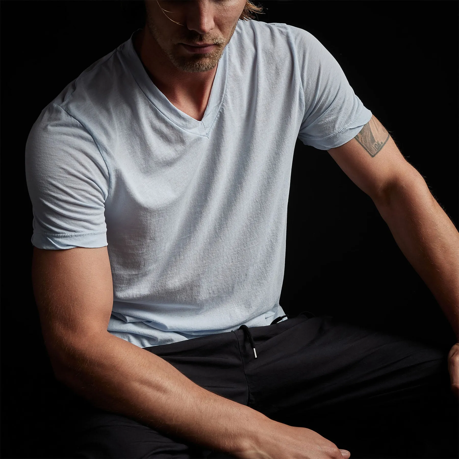 Clear Jersey V Neck - Memory Pigment sold by James Perse