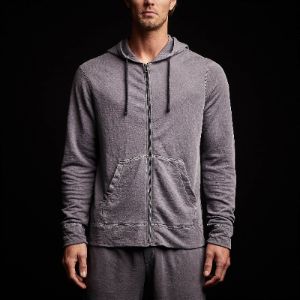 Vintage French Terry Zip Up Hoodie- Flannel Pigment sold by James Perse