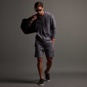 Vintage French Terry Zip Up Hoodie- Flannel Pigment sold by James Perse