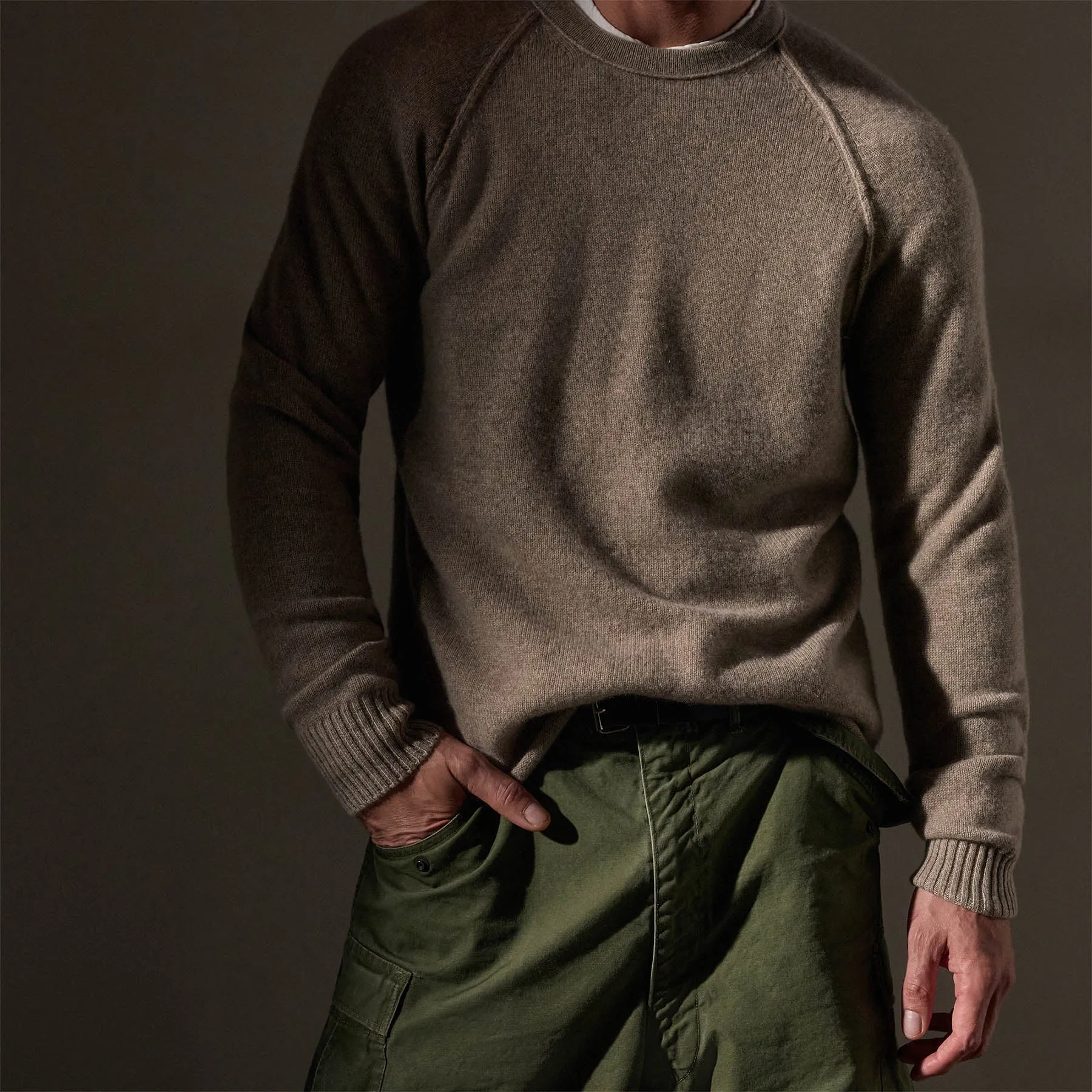 Recycled Cashmere Crew Sweater - Coyote sold by James Perse