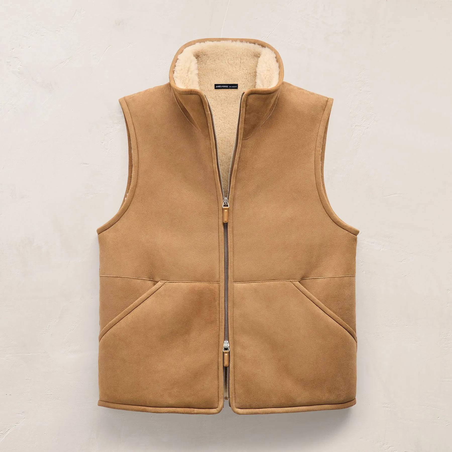 Suede Shearling Vest - Caramel sold by James Perse product image thumbnail 2