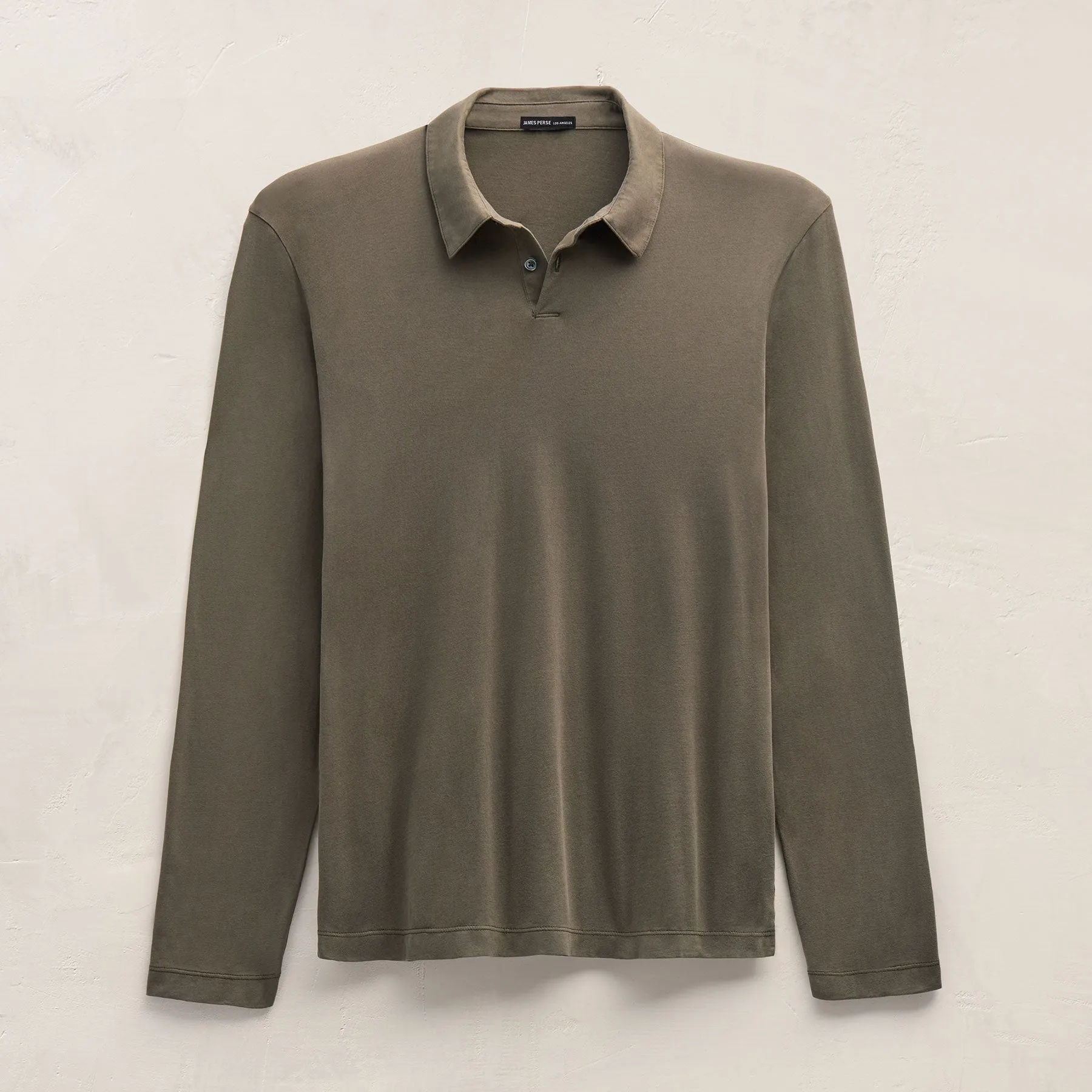 Brushed Lotus Long Sleeve Polo - Army Green sold by James Perse product image thumbnail 2