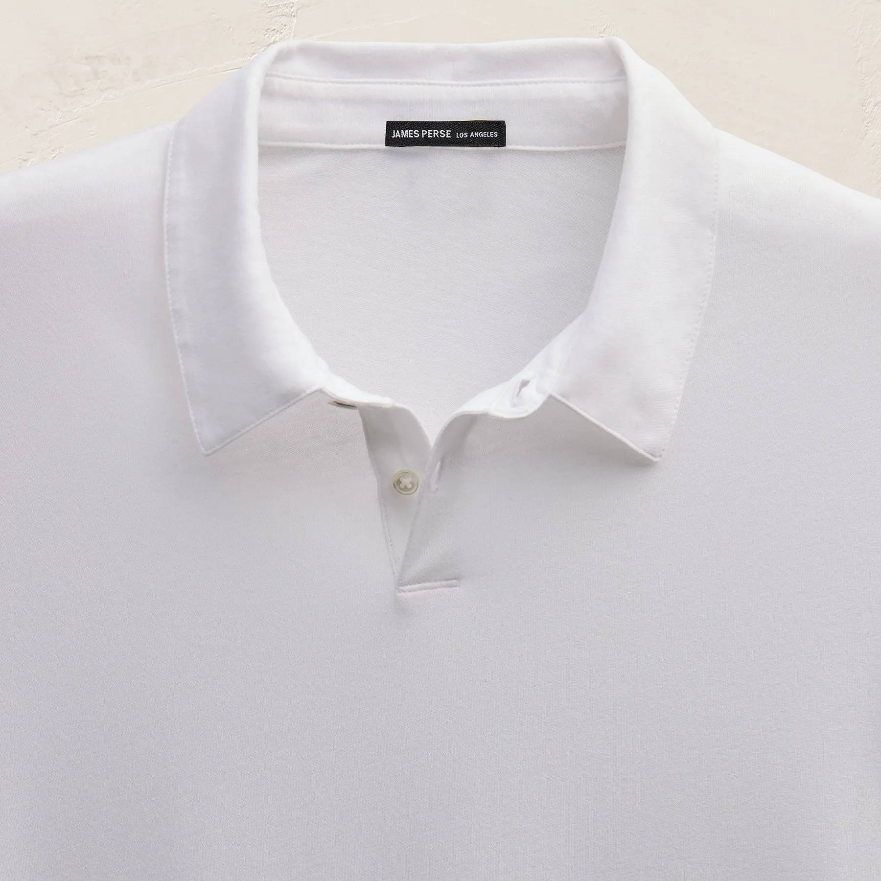 Brushed Lotus Long Sleeve Polo - White sold by James Perse product image thumbnail 5
