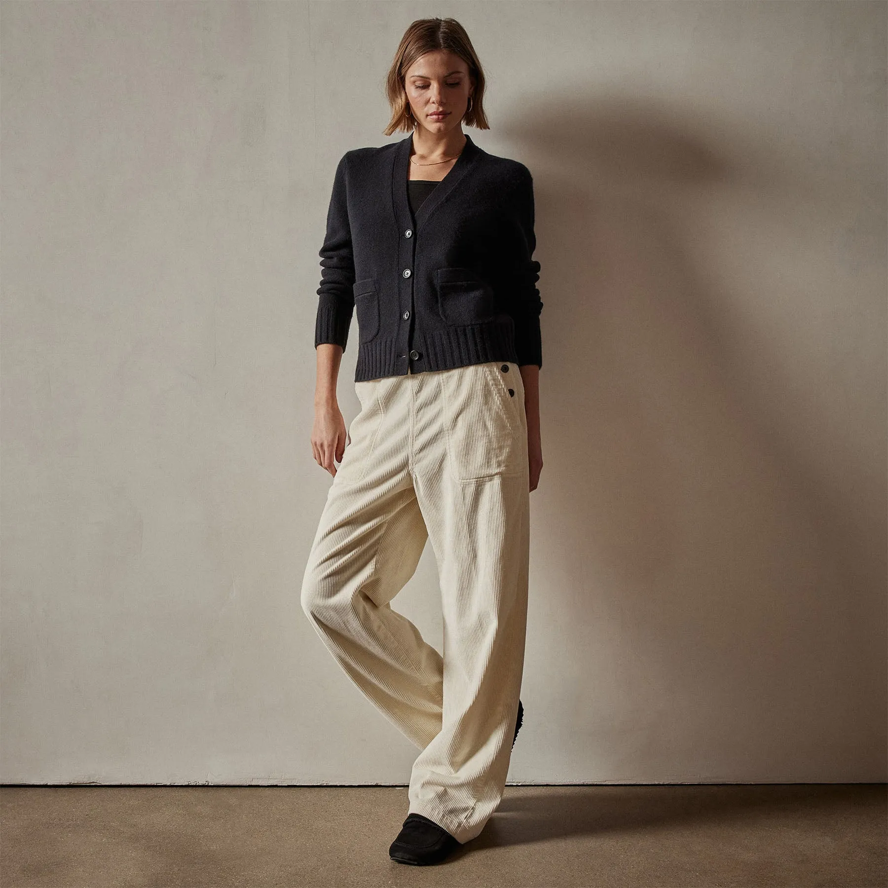 Shrunken Recycled Cashmere Cardigan - Black sold by James Perse product image thumbnail 2