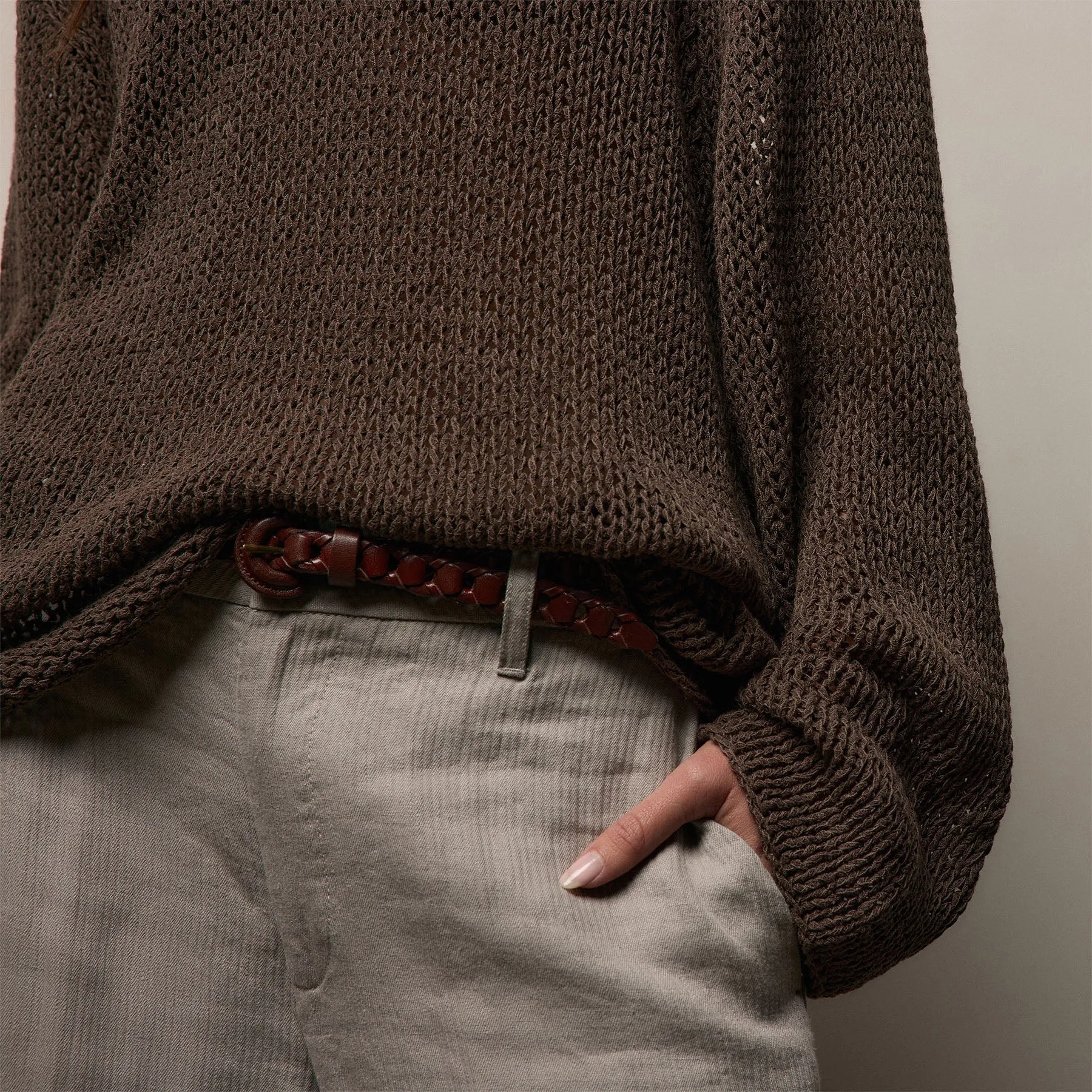 Oversized Cotton Linen Beach Sweater - Storm sold by James Perse product image thumbnail 3