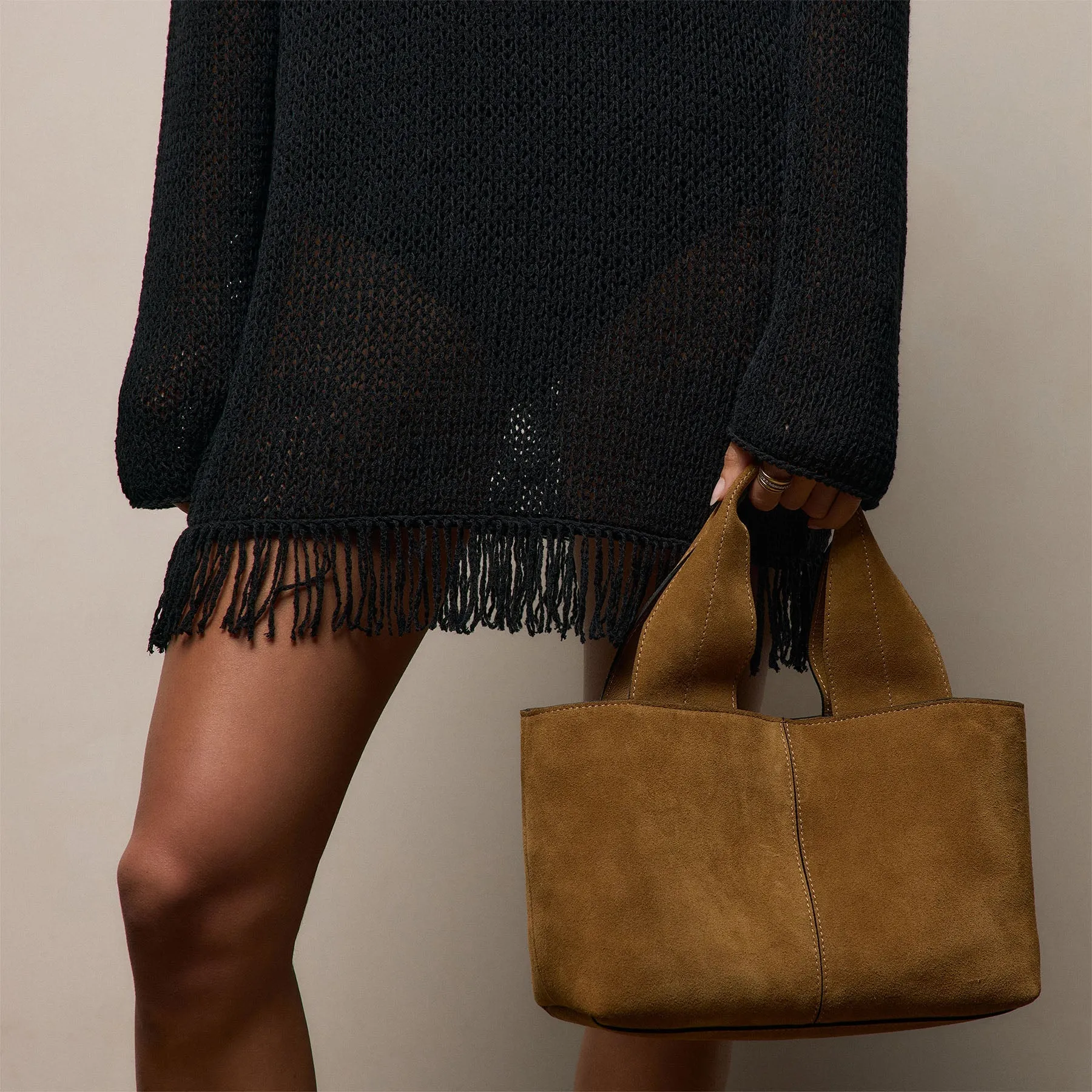 Baja Fringe Cotton Linen Tunic - Black sold by James Perse product image thumbnail 2