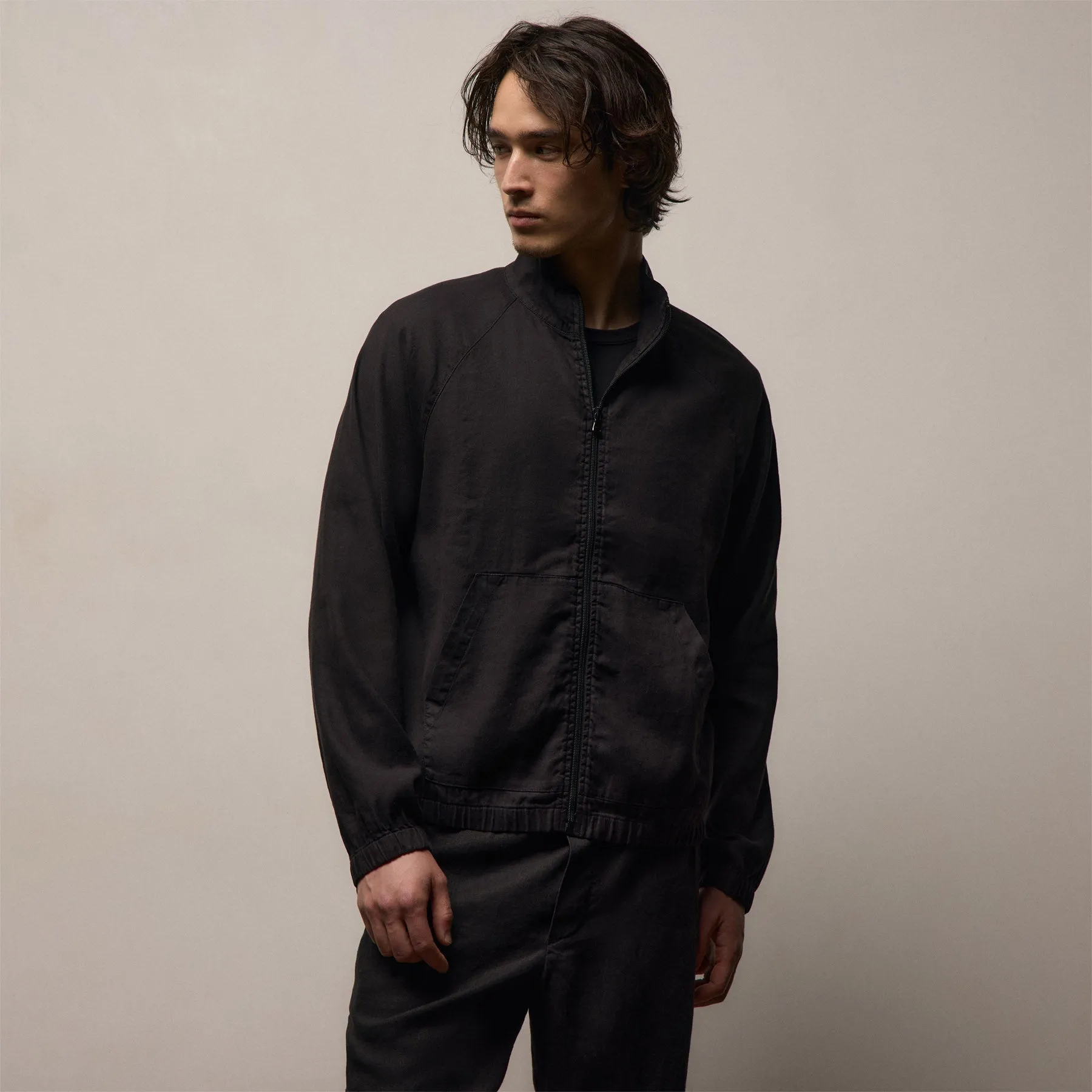 Stretch Linen Track Jacket - Black sold by James Perse product image thumbnail 4