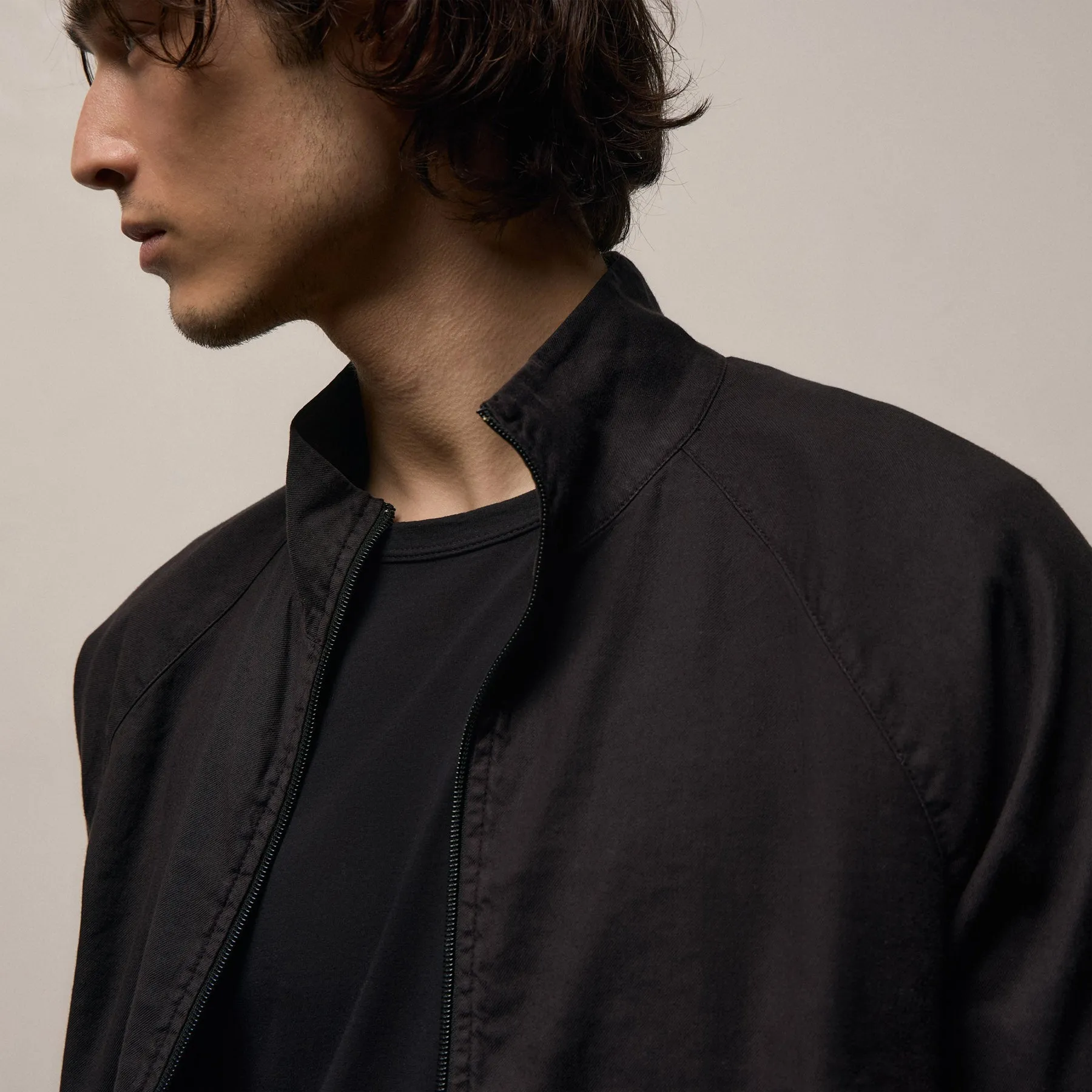 Stretch Linen Track Jacket - Black sold by James Perse product image thumbnail 3