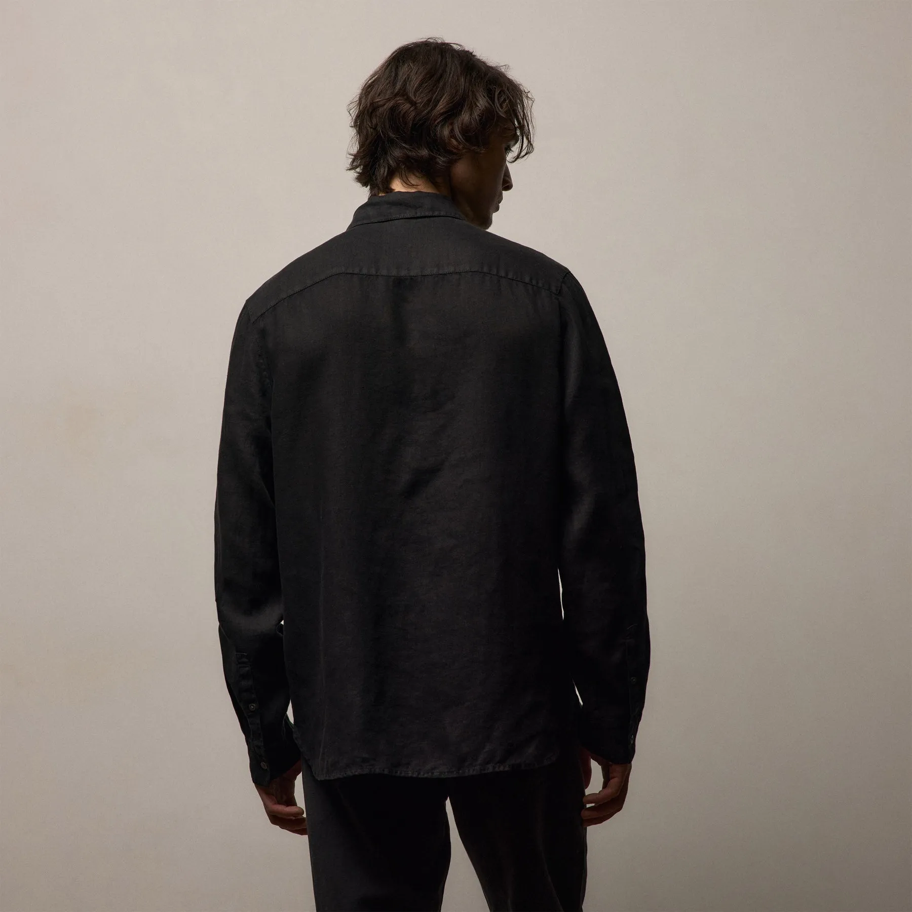 Lightweight Linen Shirt - Black sold by James Perse product image thumbnail 2