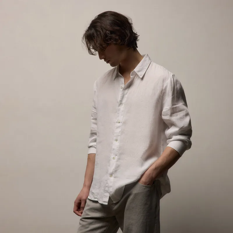 Lightweight Linen Shirt - White sold by James Perse