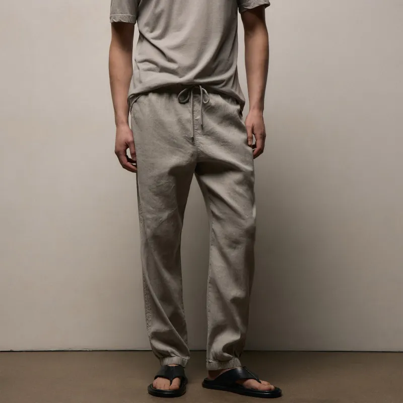 Stretch Linen Jogger - Fog Pigment sold by James Perse
