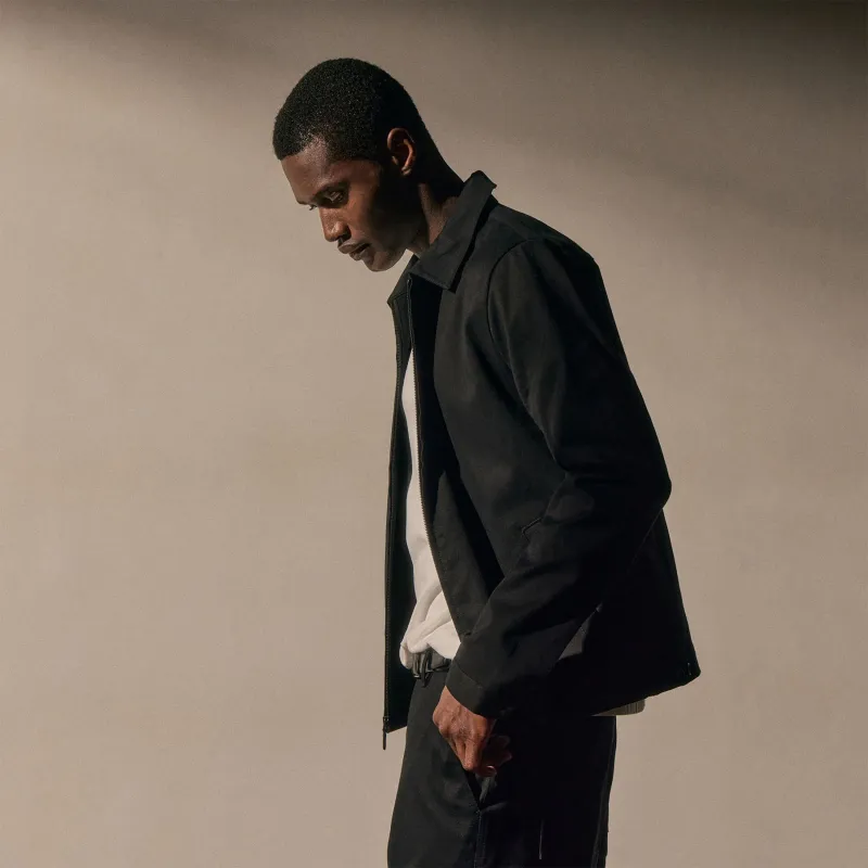 Zip Front Coach Jacket - Black sold by James Perse