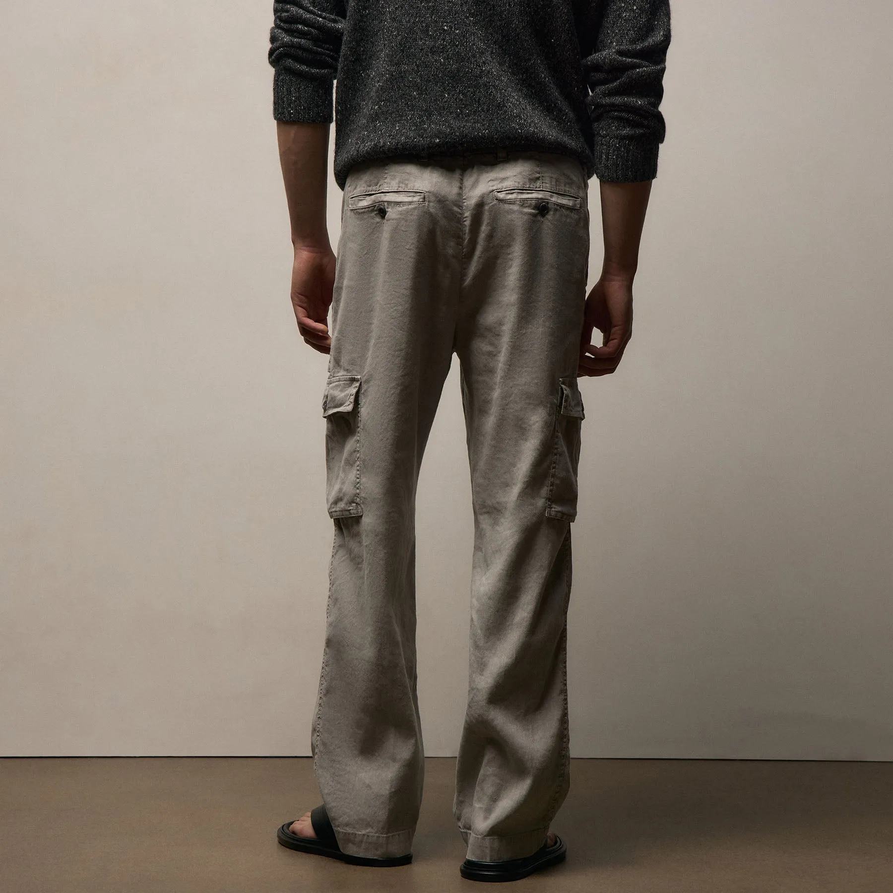 Stretch Linen Cargo Pant - Fog Pigment sold by James Perse product image thumbnail 3