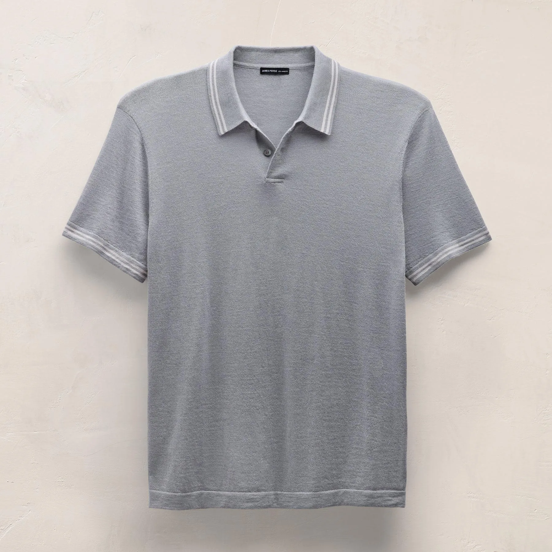 Ultrafine Cashmere Tipped Polo - Ore/Fog sold by James Perse product image thumbnail 2