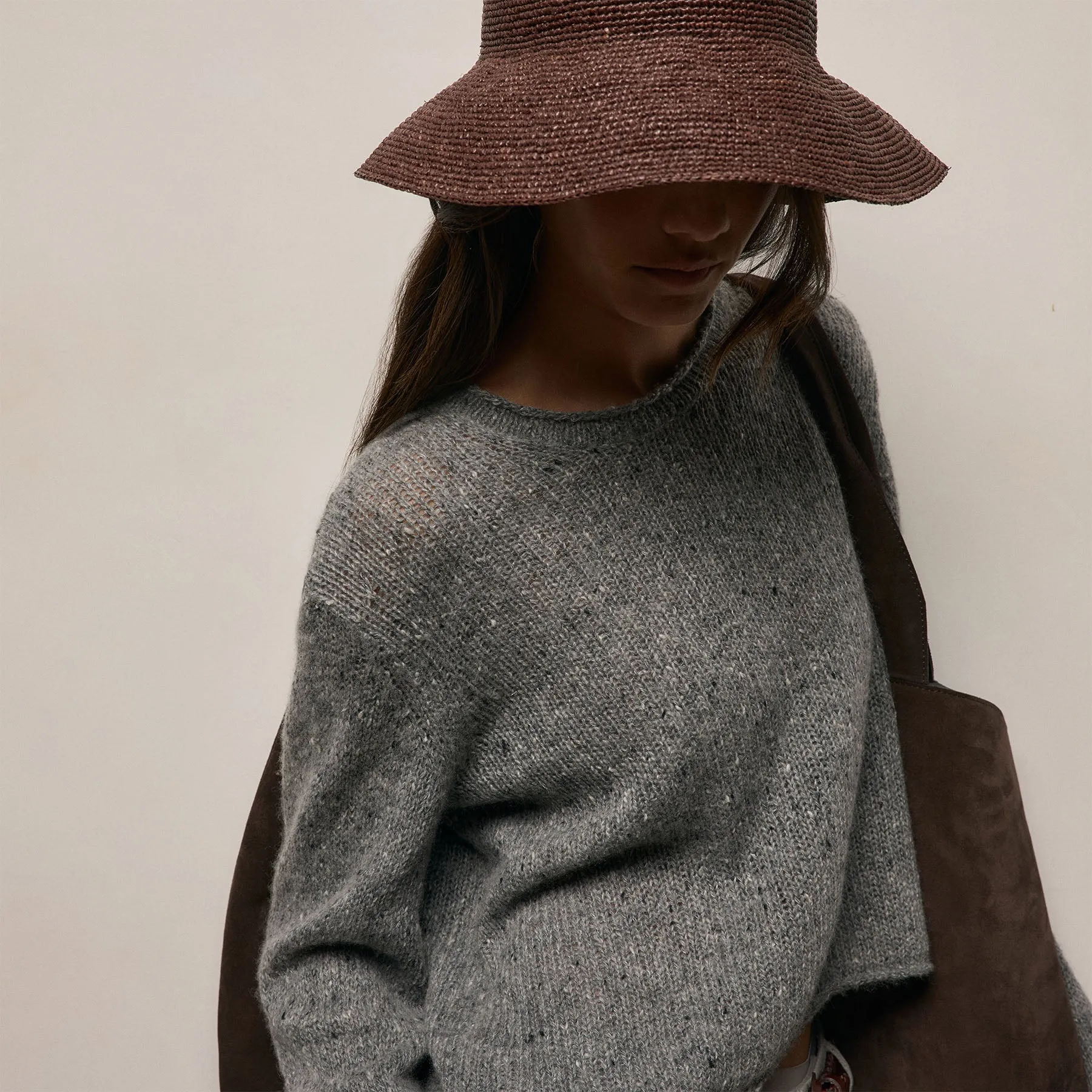 Marled Cashmere Linen Crew - Heather Grey sold by James Perse product image thumbnail 3