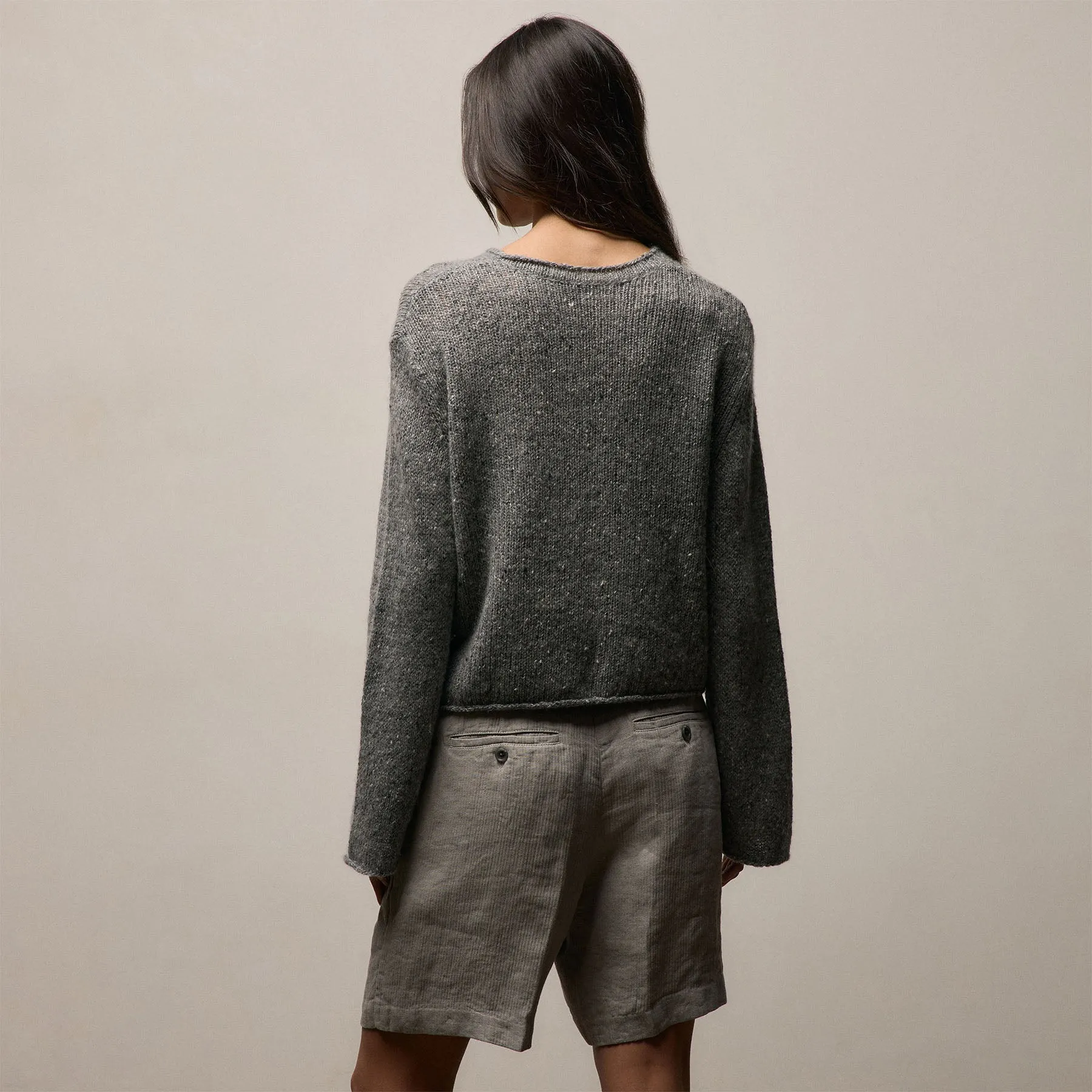 Marled Cashmere Linen Crew - Heather Grey sold by James Perse product image thumbnail 5