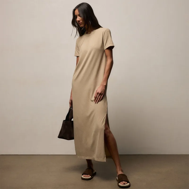 T Shirt Dress - Light Khaki sold by James Perse