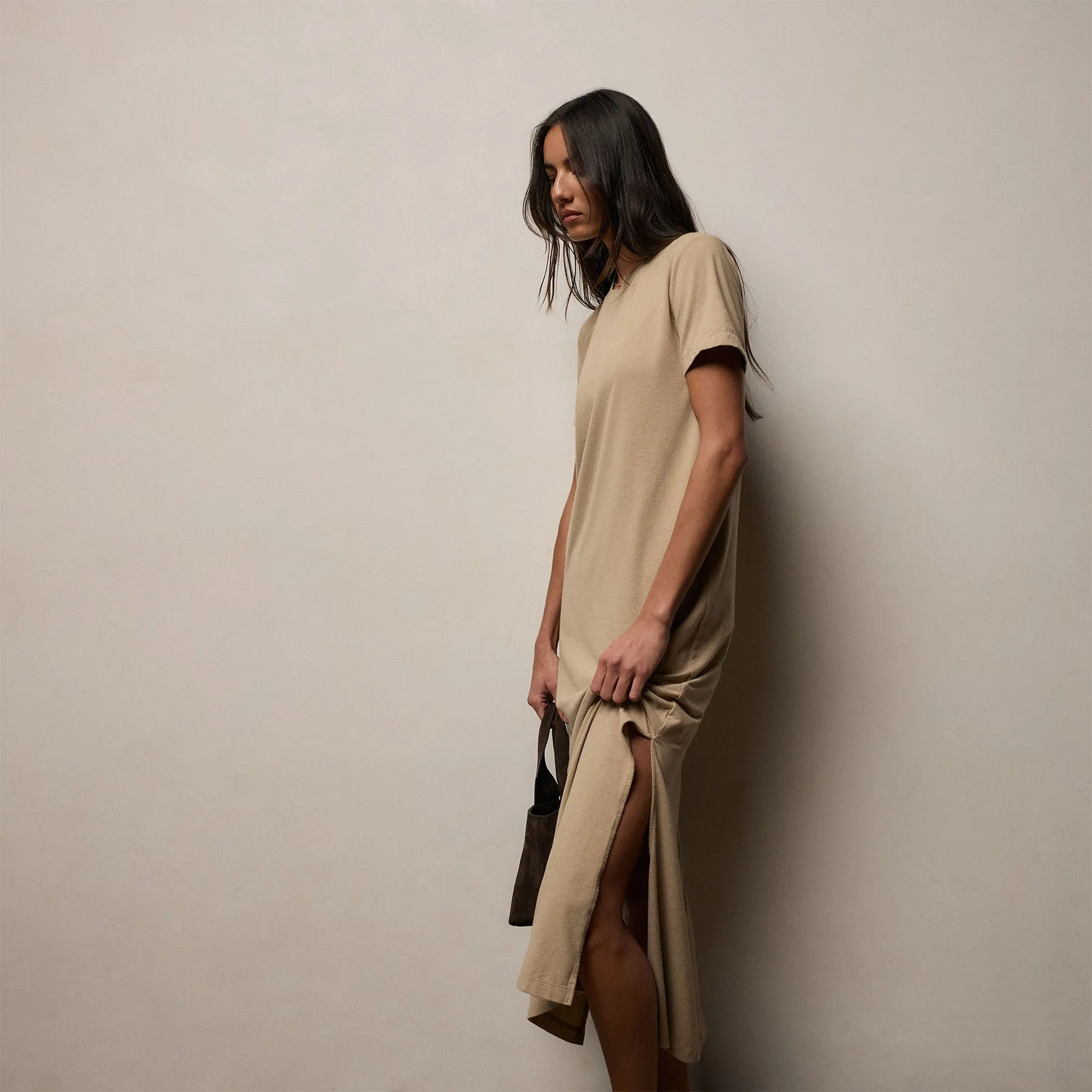 T Shirt Dress - Light Khaki sold by James Perse product image thumbnail 3