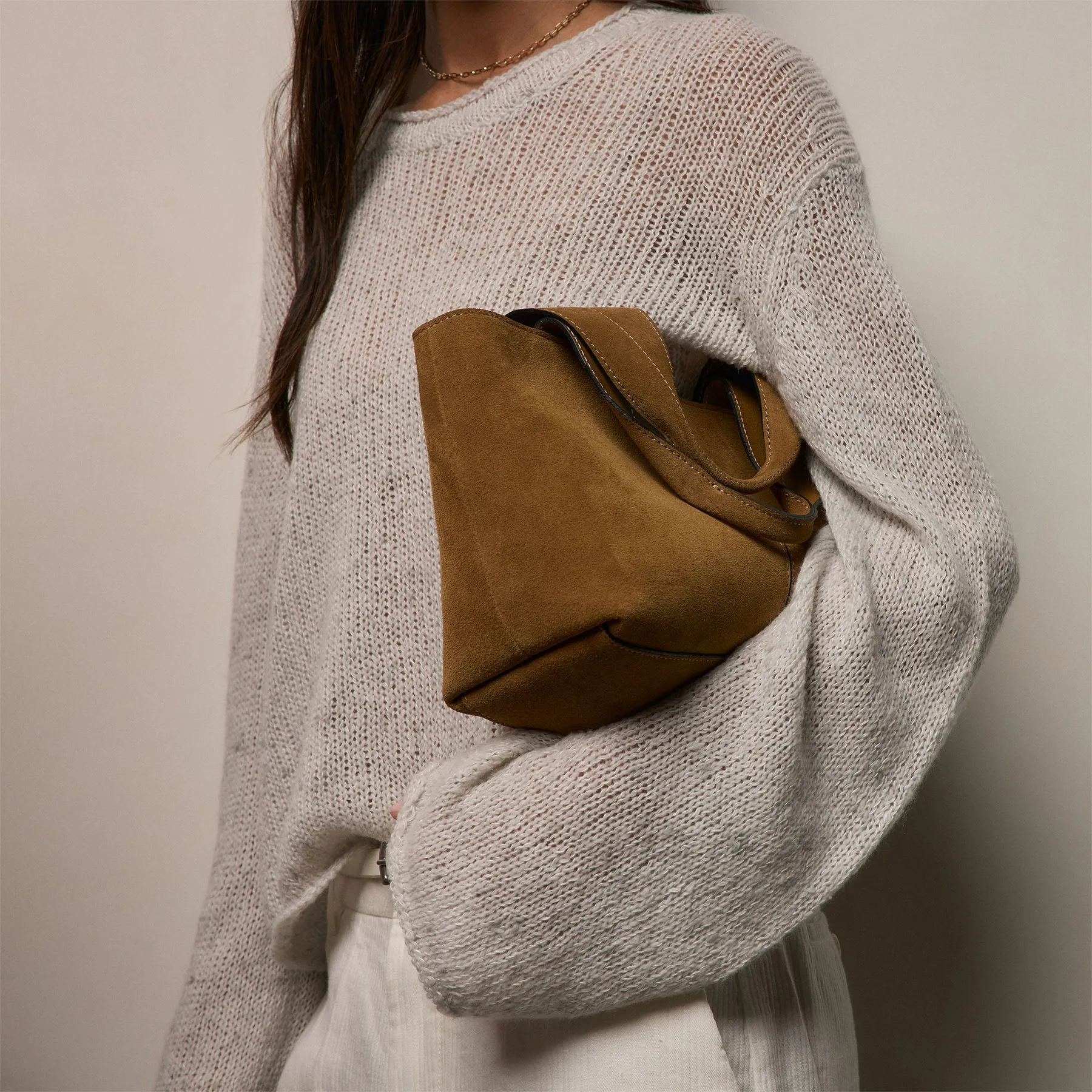 Marled Cashmere Linen Crew - Pearl sold by James Perse product image thumbnail 2