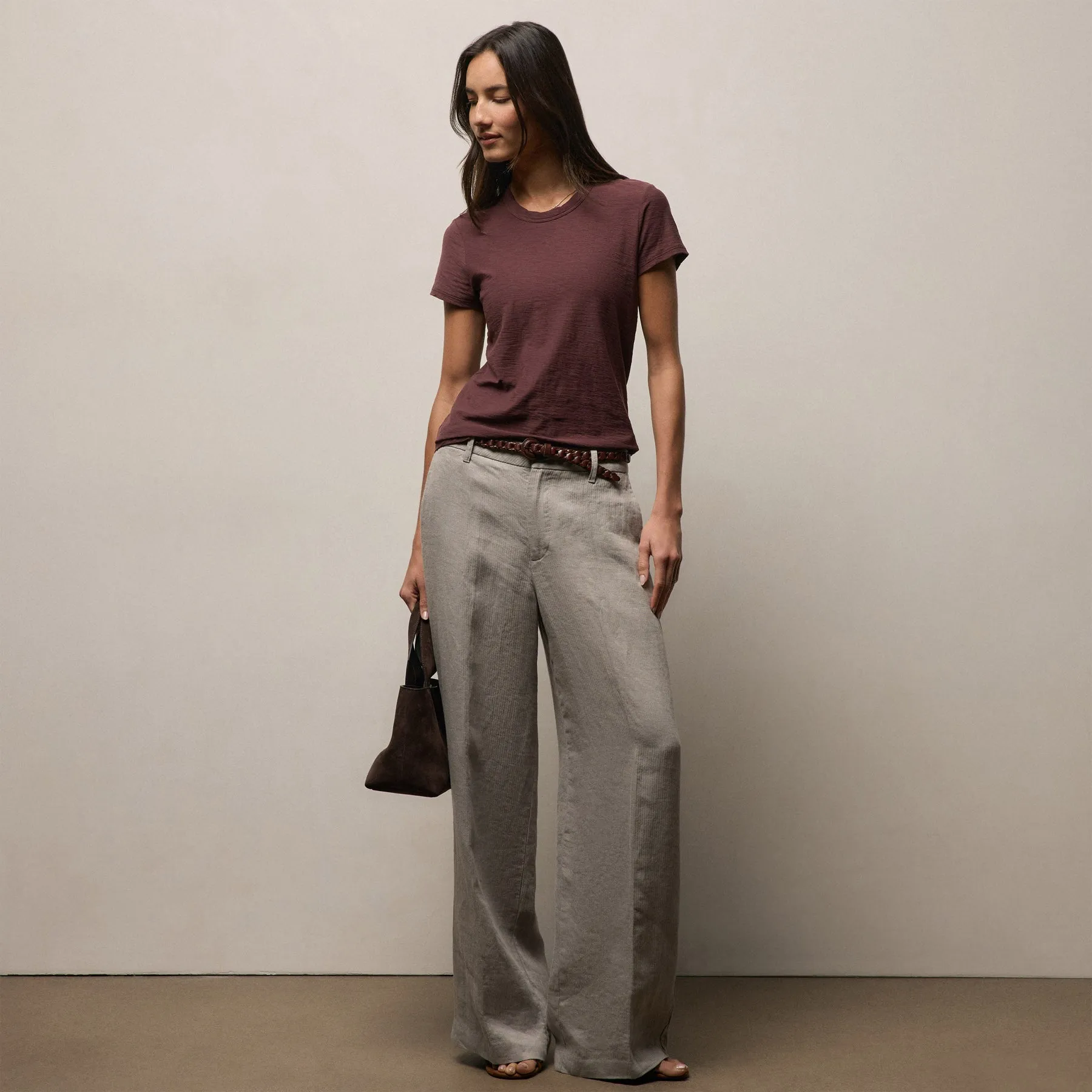 Sheer Slub Crew Neck Tee - Dark Plum sold by James Perse product image thumbnail 2