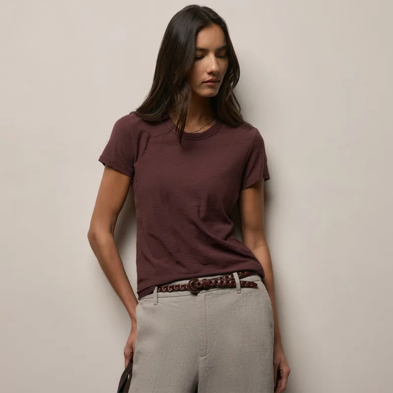Sheer Slub Crew Neck Tee - Dark Plum sold by James Perse