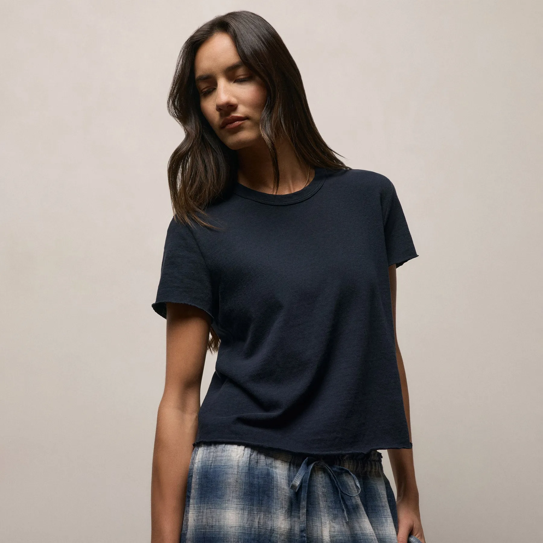 Slub Jersey Shrunken Tee - Classic Navy sold by James Perse