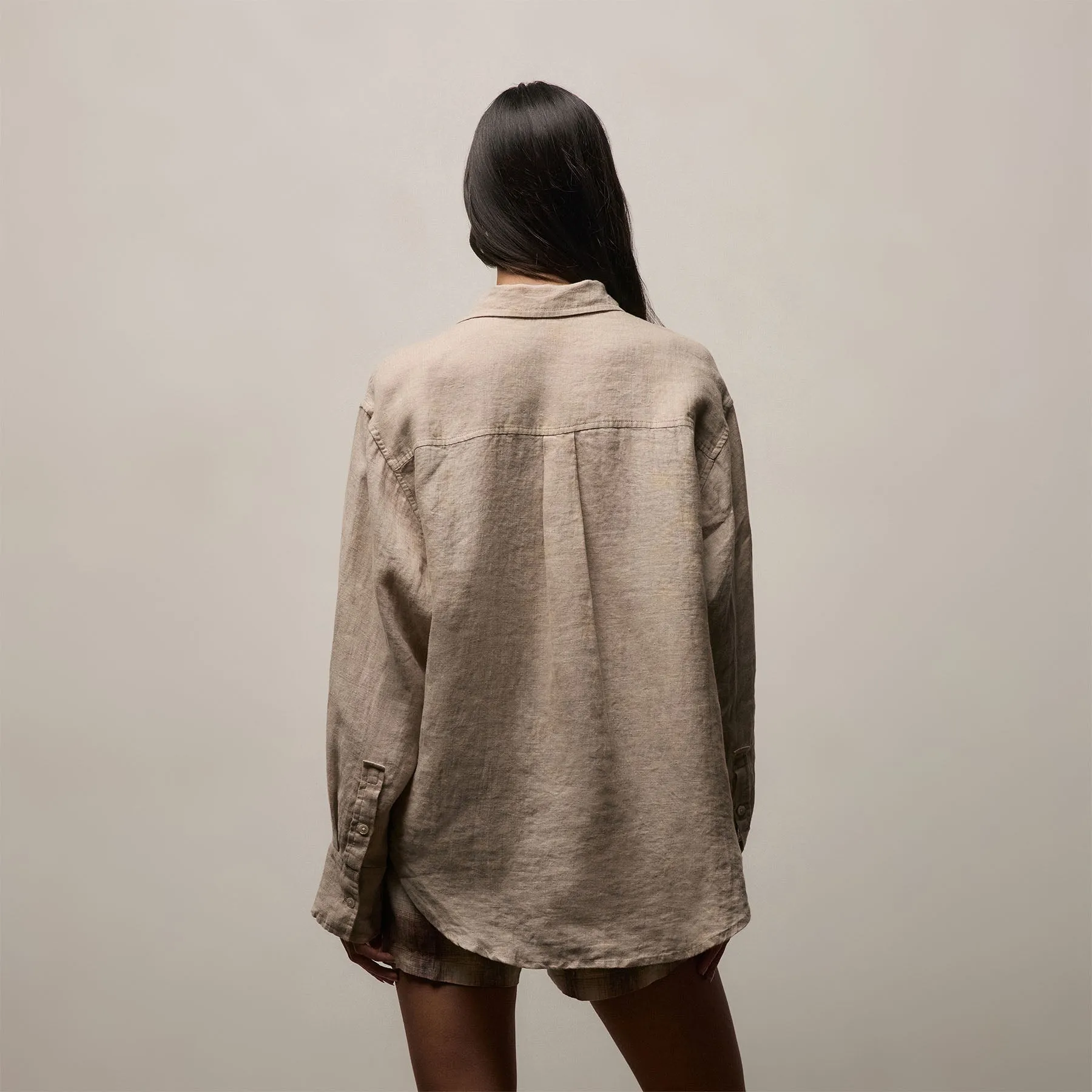 Linen Oversized Shirt - Stone sold by James Perse product image thumbnail 4