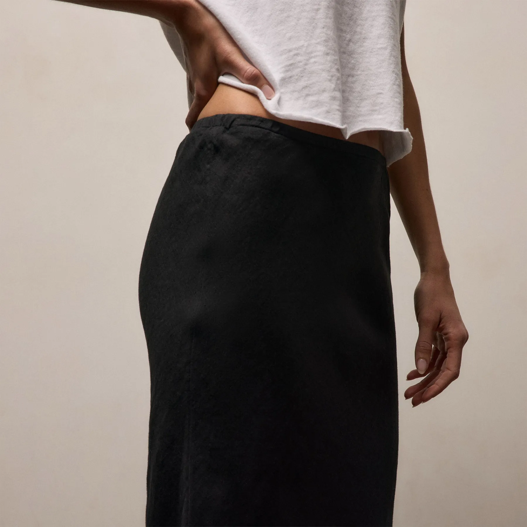 Linen Skirt - Black sold by James Perse product image thumbnail 2