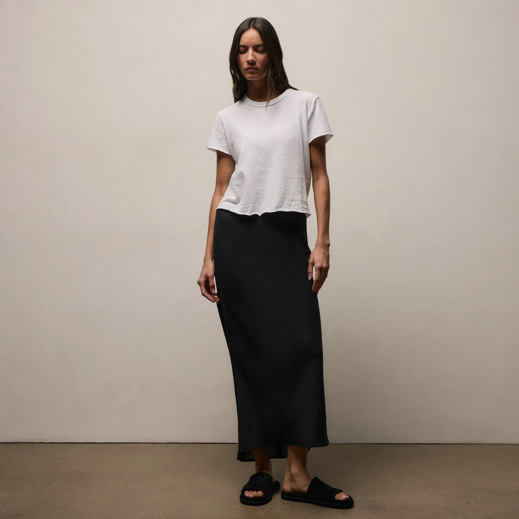 Linen Skirt - Black sold by James Perse product image thumbnail 3