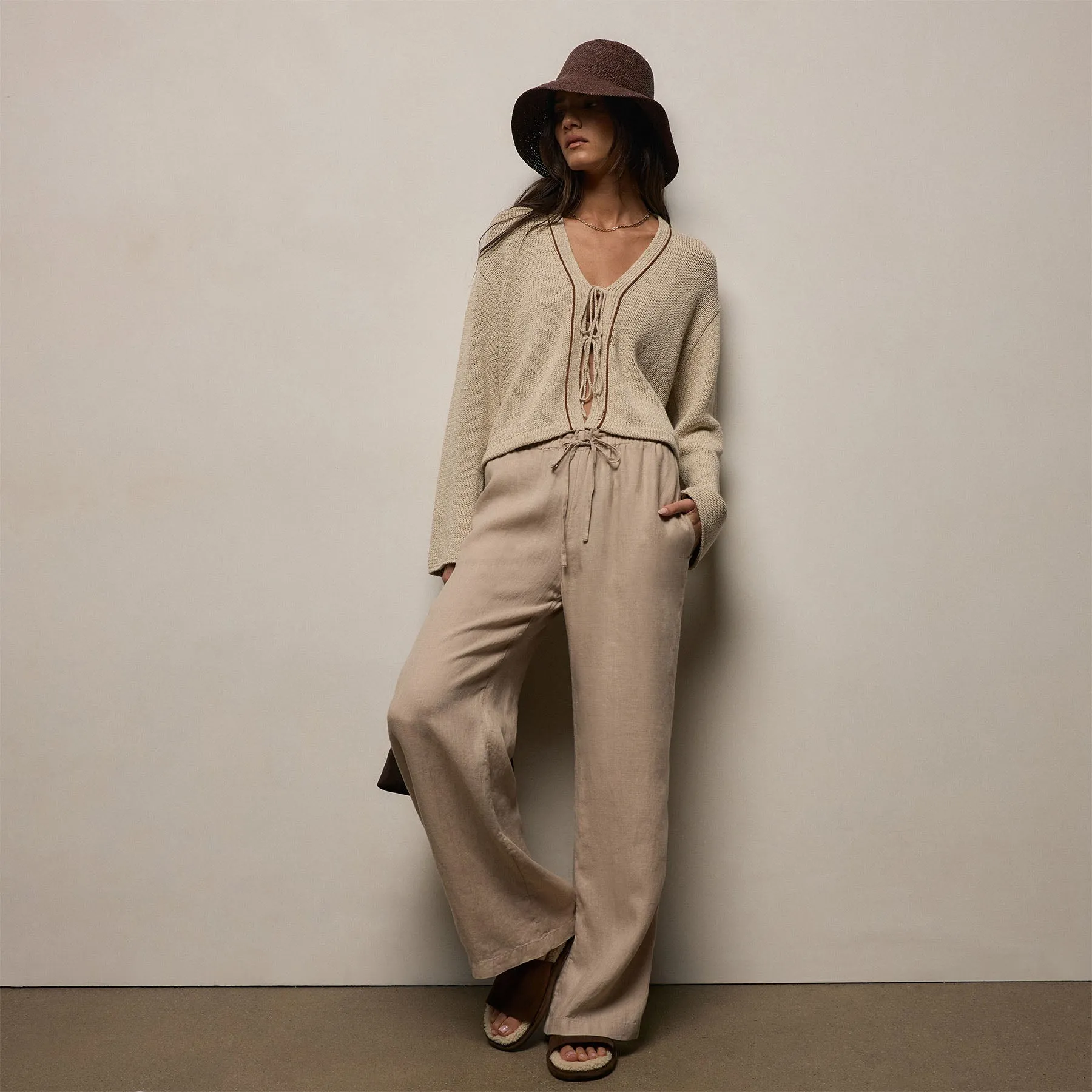 Linen Pant - Stone sold by James Perse product image thumbnail 5