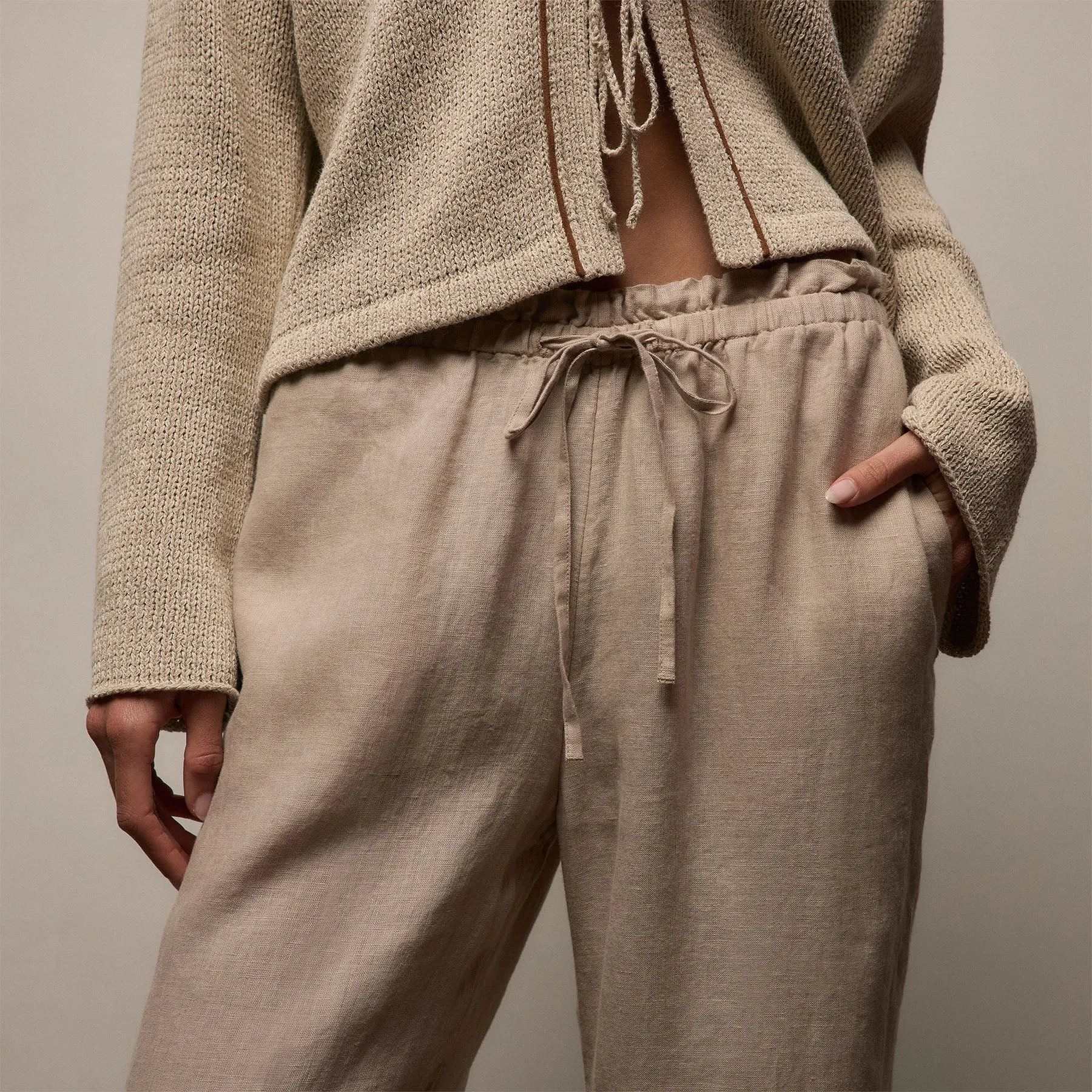 Linen Pant - Stone sold by James Perse product image thumbnail 2