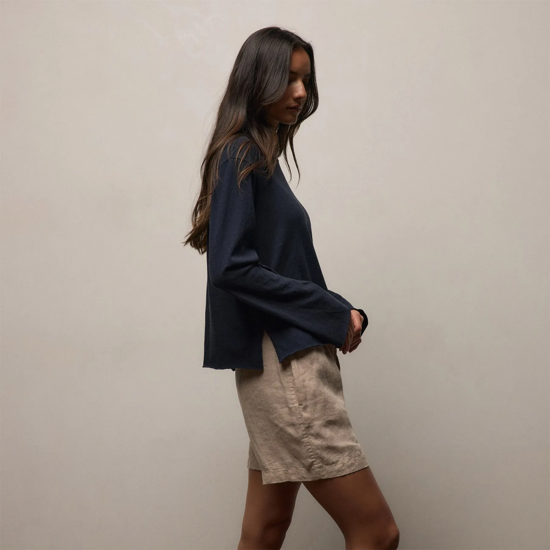 Slub Jersey Long Sleeve Tee - Classic Navy sold by James Perse product image thumbnail 2