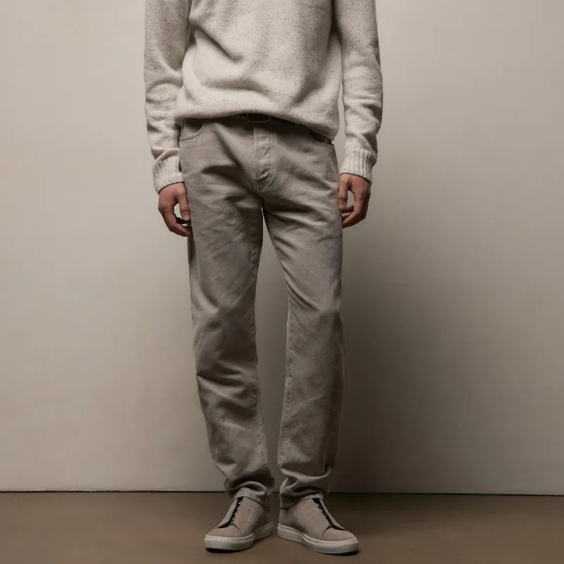 Classic Cotton Linen Twill Pant - Fog Pigment sold by James Perse