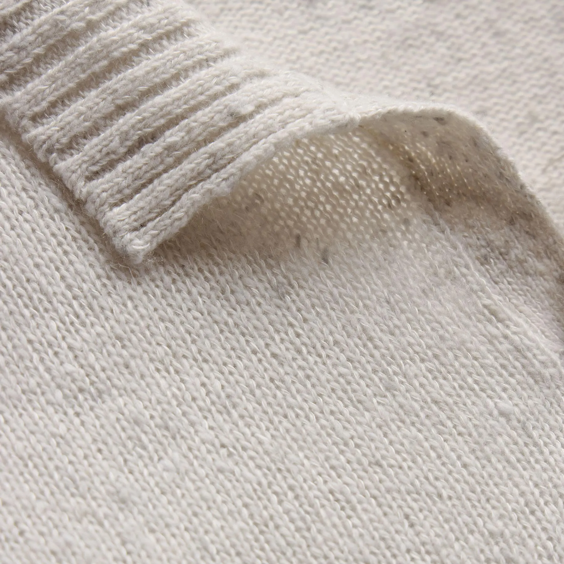 Marled Cashmere Linen Long Sleeve Open Polo - Pearl sold by James Perse product image thumbnail 5