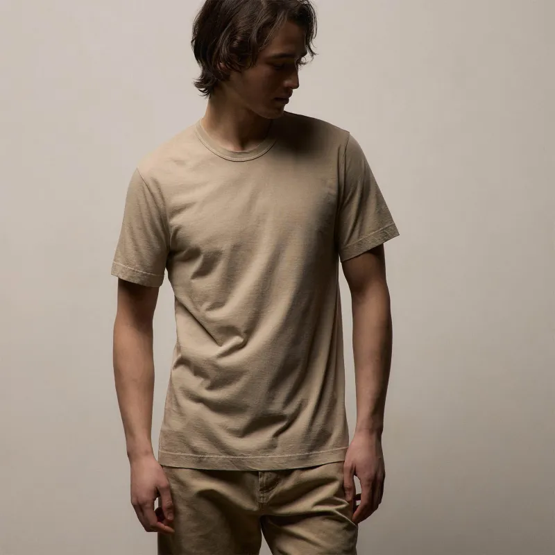Short Sleeve Crew Neck - Light Khaki Pigment sold by James Perse