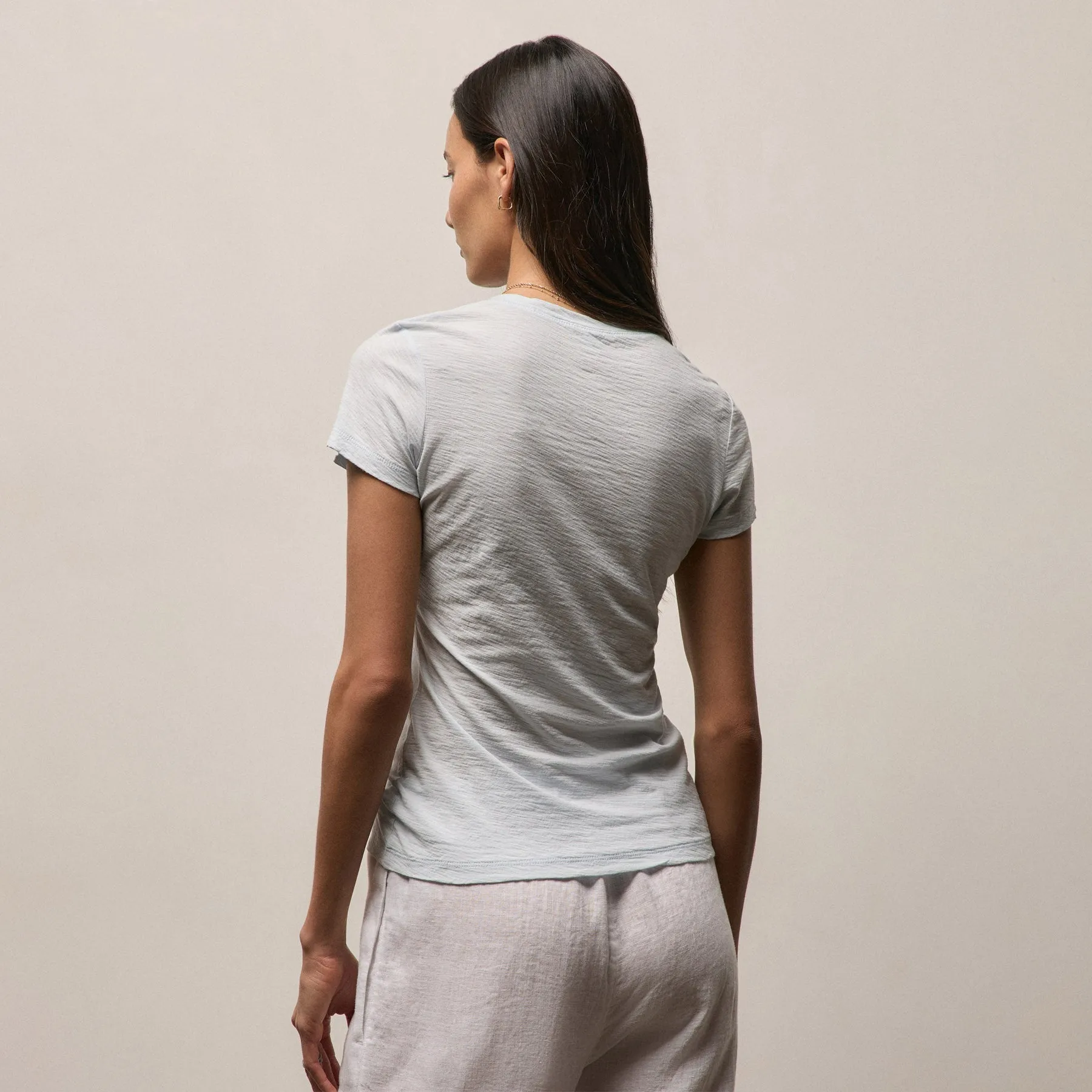 Sheer Slub Casual V Neck - Memory sold by James Perse product image thumbnail 5