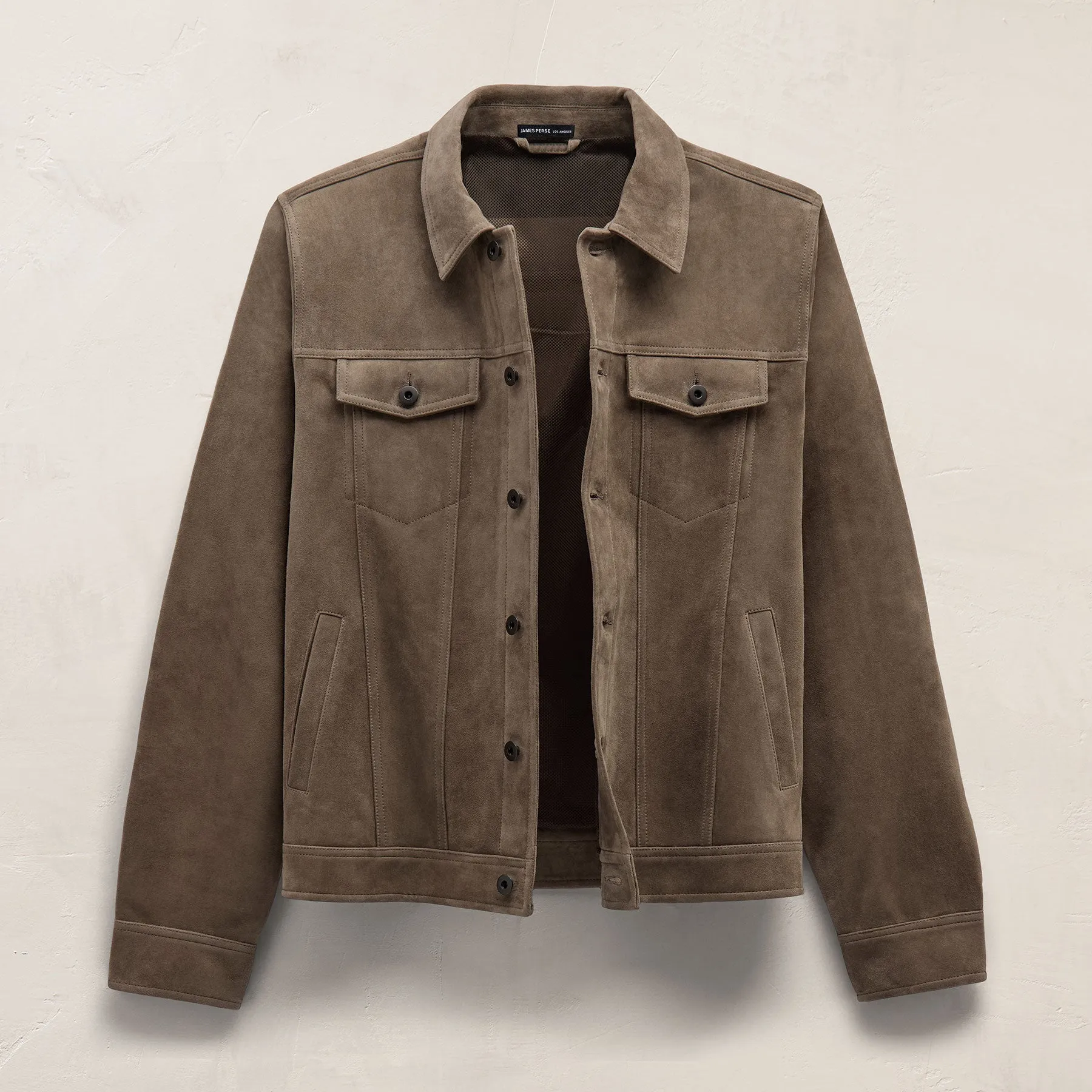 Suede Trucker Jacket - Caribou sold by James Perse product image thumbnail 2
