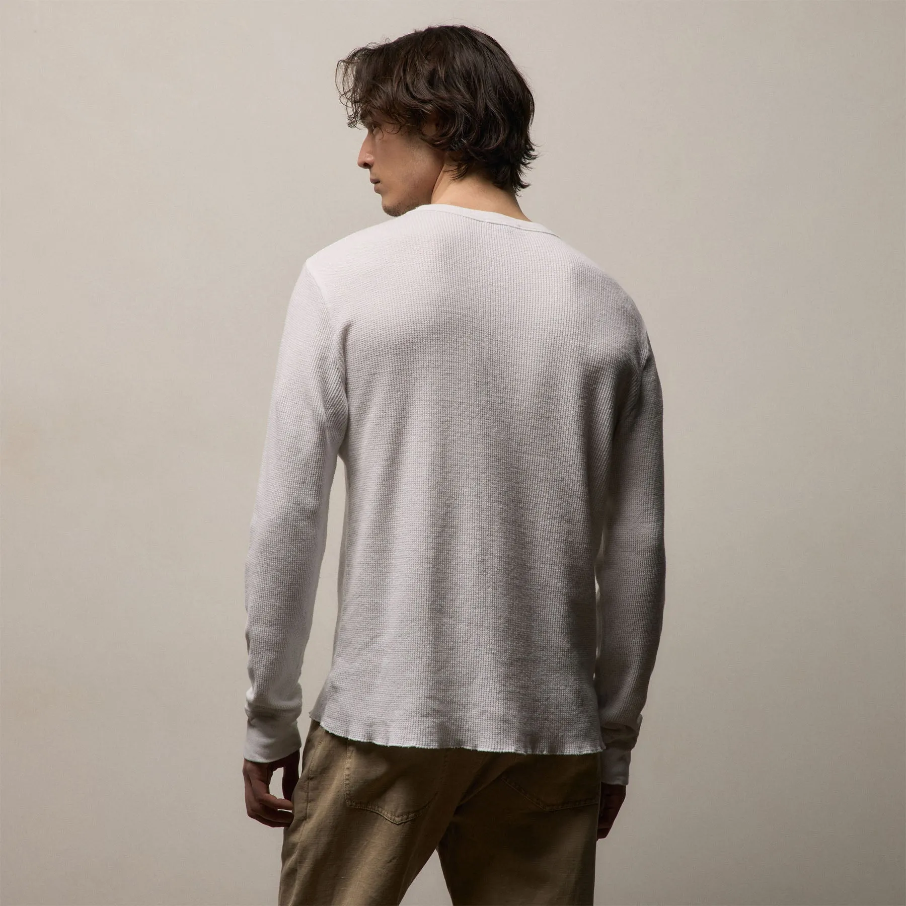 Cotton Linen Thermal Crew - White sold by James Perse product image thumbnail 2