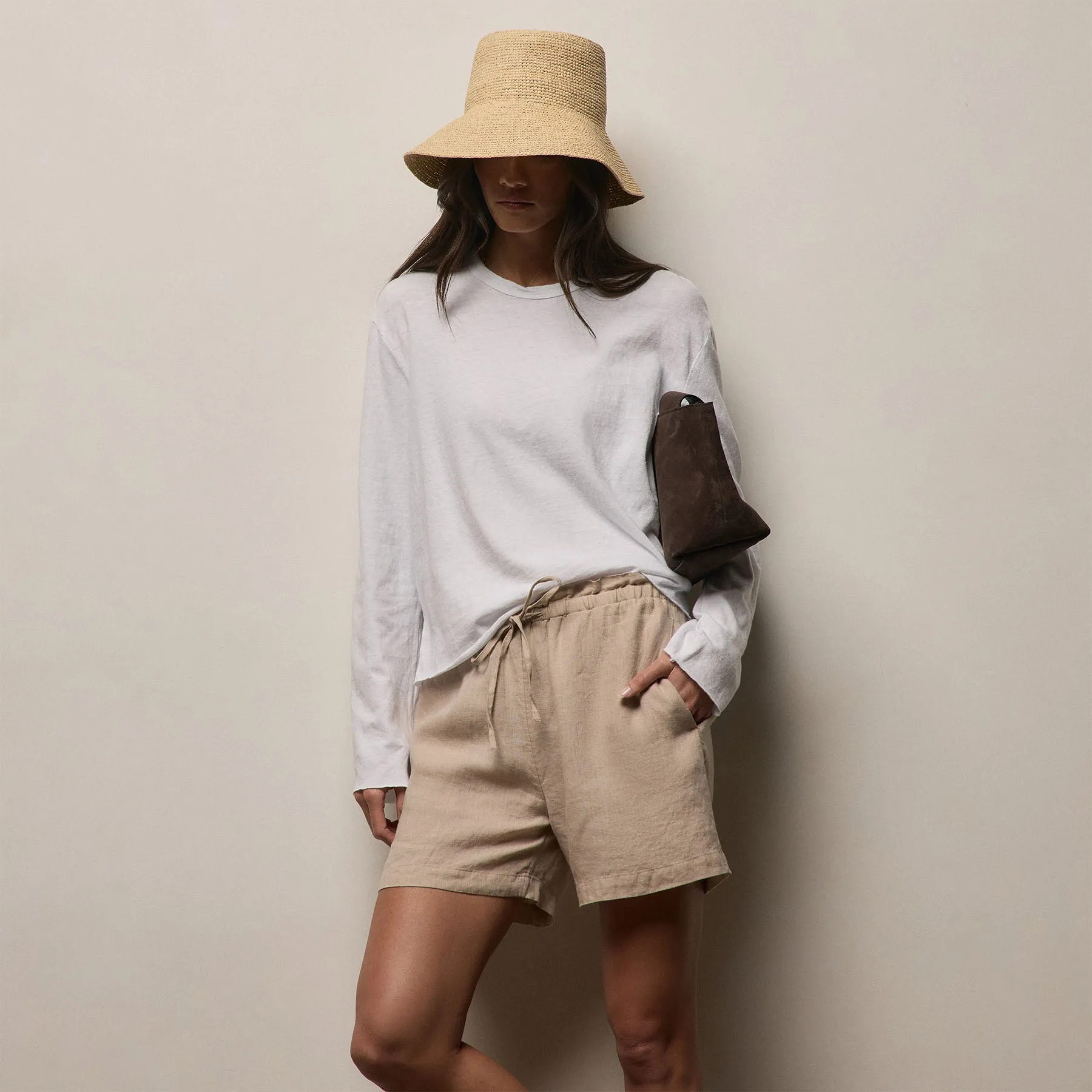 Slub Jersey Long Sleeve Tee - White sold by James Perse product image thumbnail 3