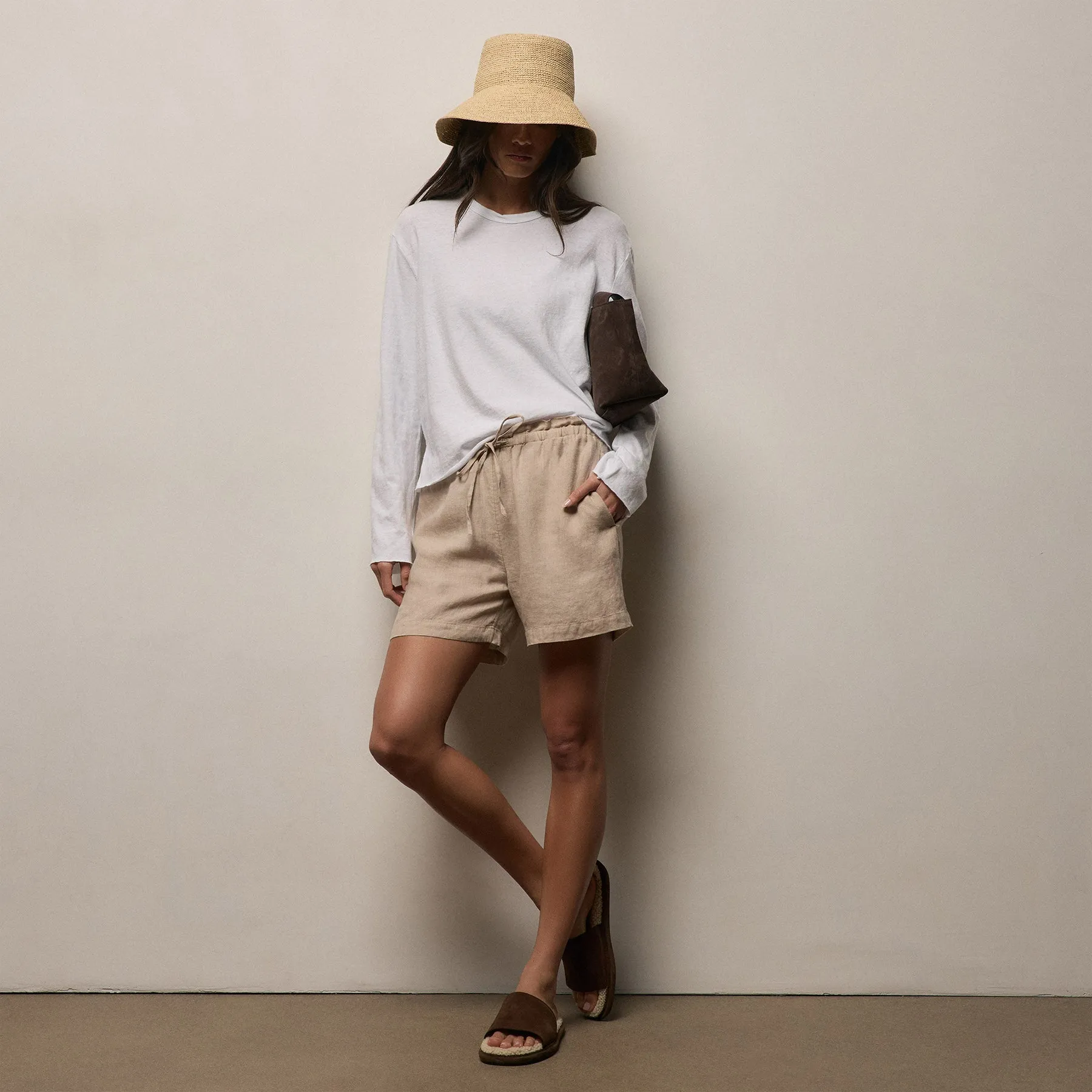 Slub Jersey Long Sleeve Tee - White sold by James Perse product image thumbnail 4