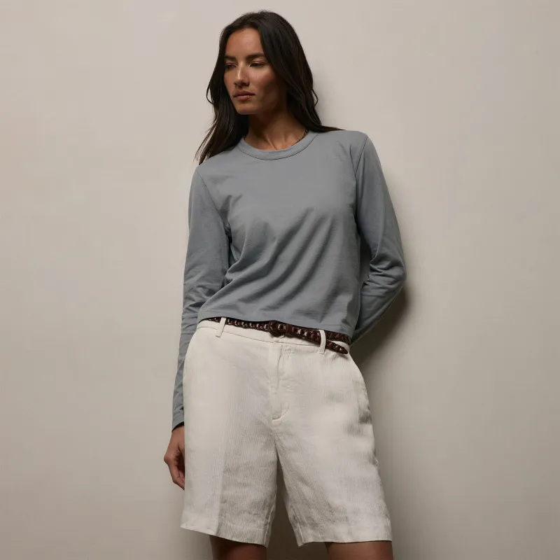 Brushed Elevated Jersey Long Sleeve Tee - Ore sold by James Perse