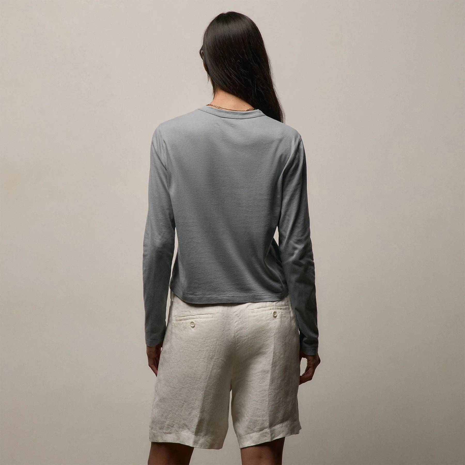 Brushed Elevated Jersey Long Sleeve Tee - Ore sold by James Perse product image thumbnail 4