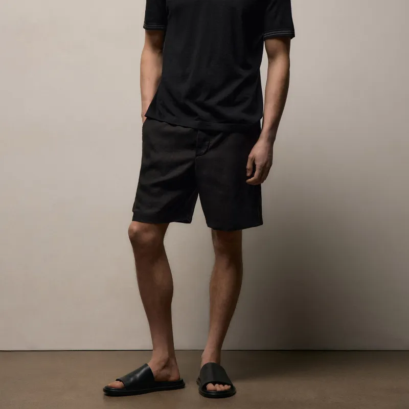 Lightweight Linen Relaxed Short - Black sold by James Perse