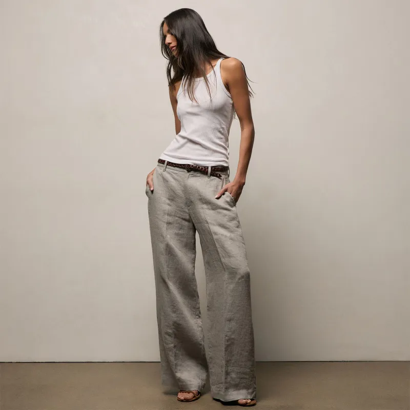 Playa Linen Trouser - Fog sold by James Perse