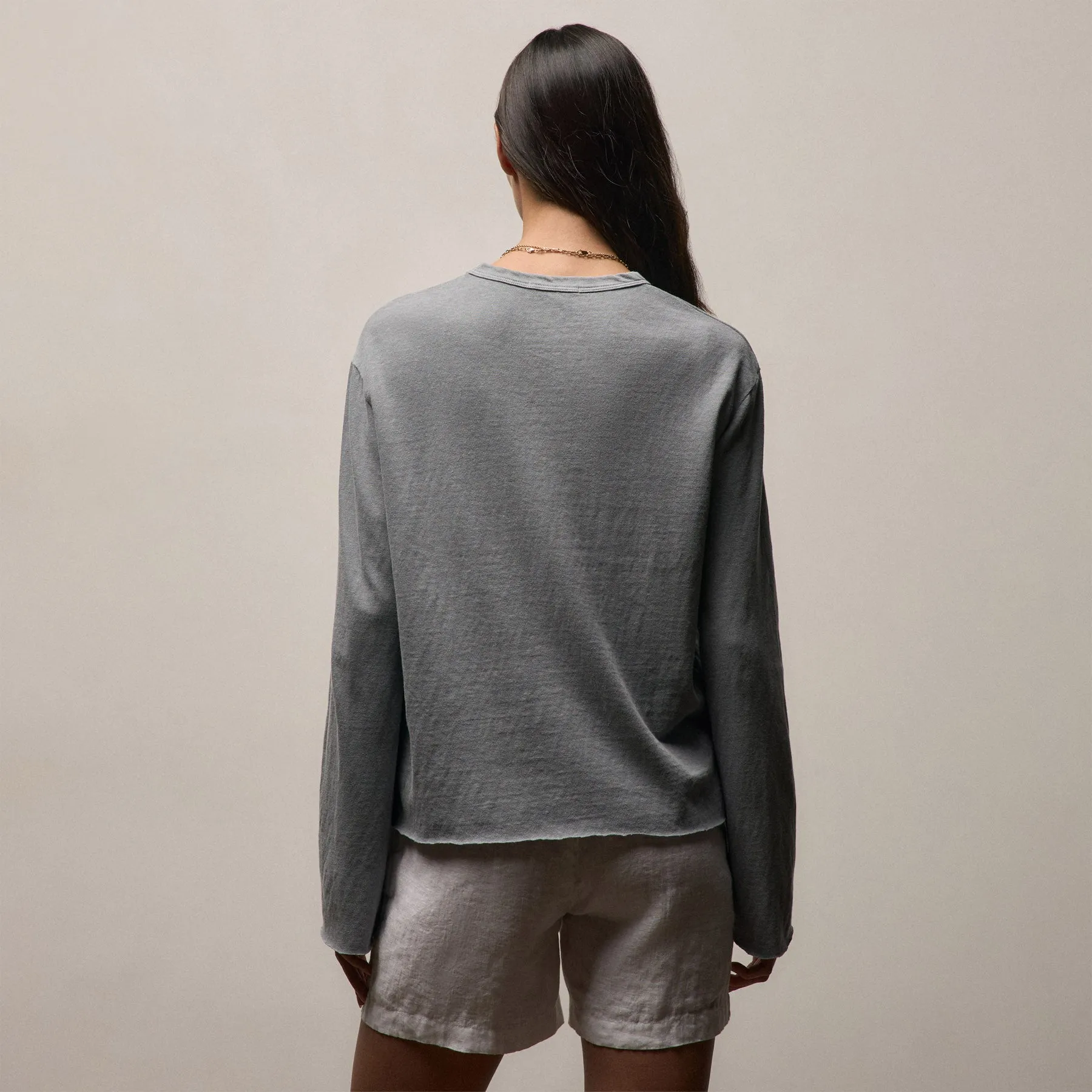 Slub Jersey Long Sleeve Tee - Ore Pigment sold by James Perse product image thumbnail 5