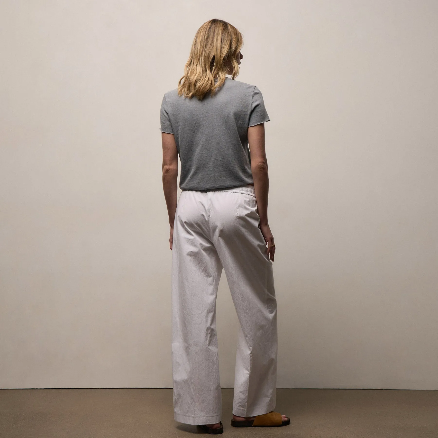 Italian Heavy Poplin Relaxed Pant - White sold by James Perse product image thumbnail 5